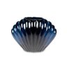 vaso de vidro em formato de concha azul escuro
