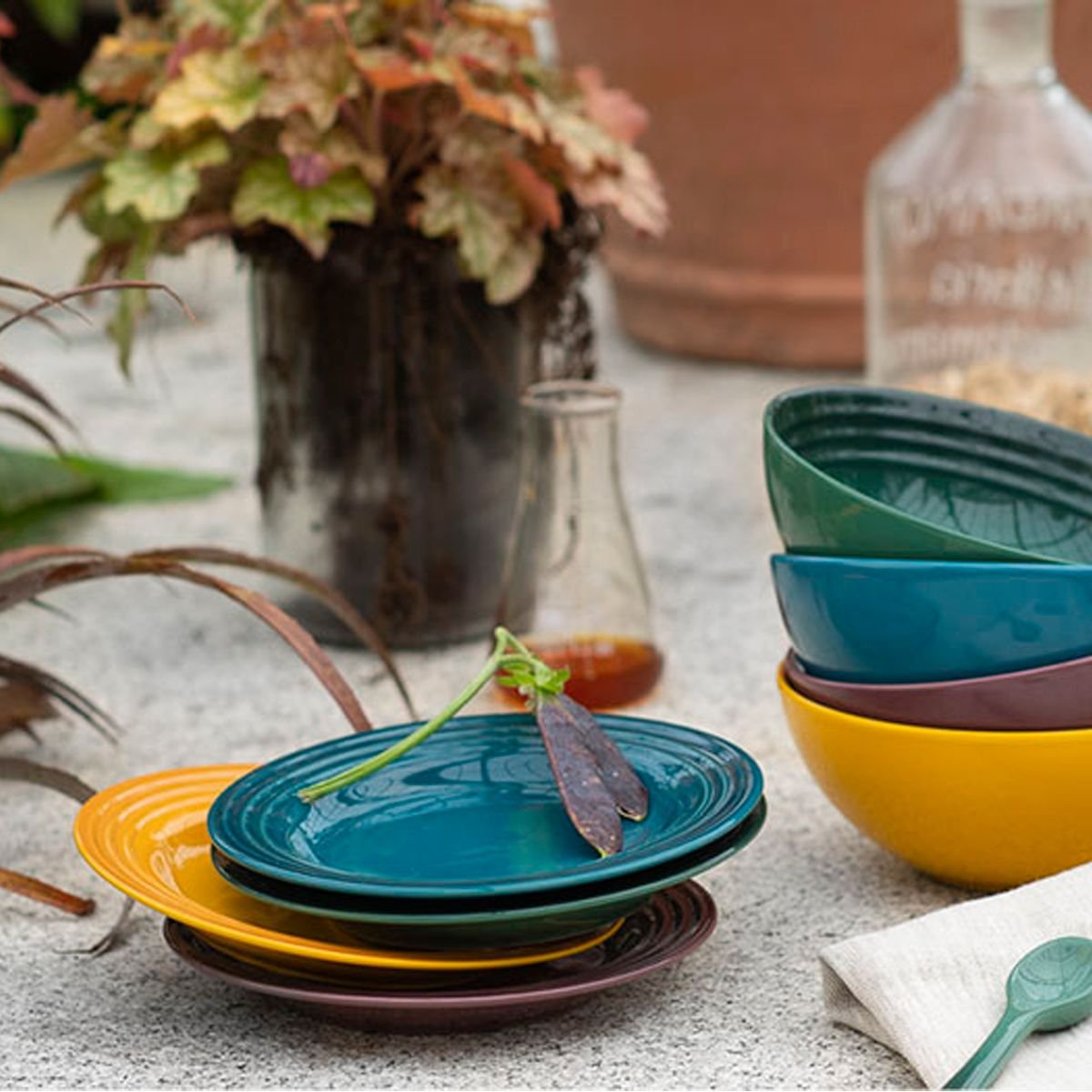 Conjunto 04 Pratos de Aperitivo em Cerâmica Botanique Le Creuset