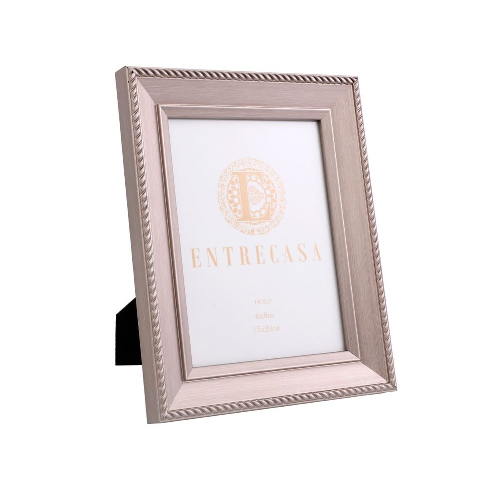 porta retrato cor prata com borda trancada 15x20 cm