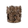 castical redondo em resina detalhes em folhas bronze