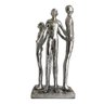 escultura em resina familia de maos dadas prata antigo