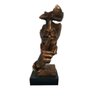 escultura em resina rosto homem silencio bronze
