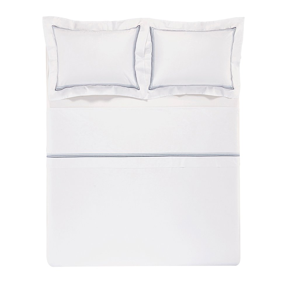 jogo de cama trussardi fortore branco e marinho 2