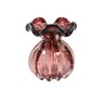 vaso murano trouxinha em vidro purpura rose com dourado pequeno