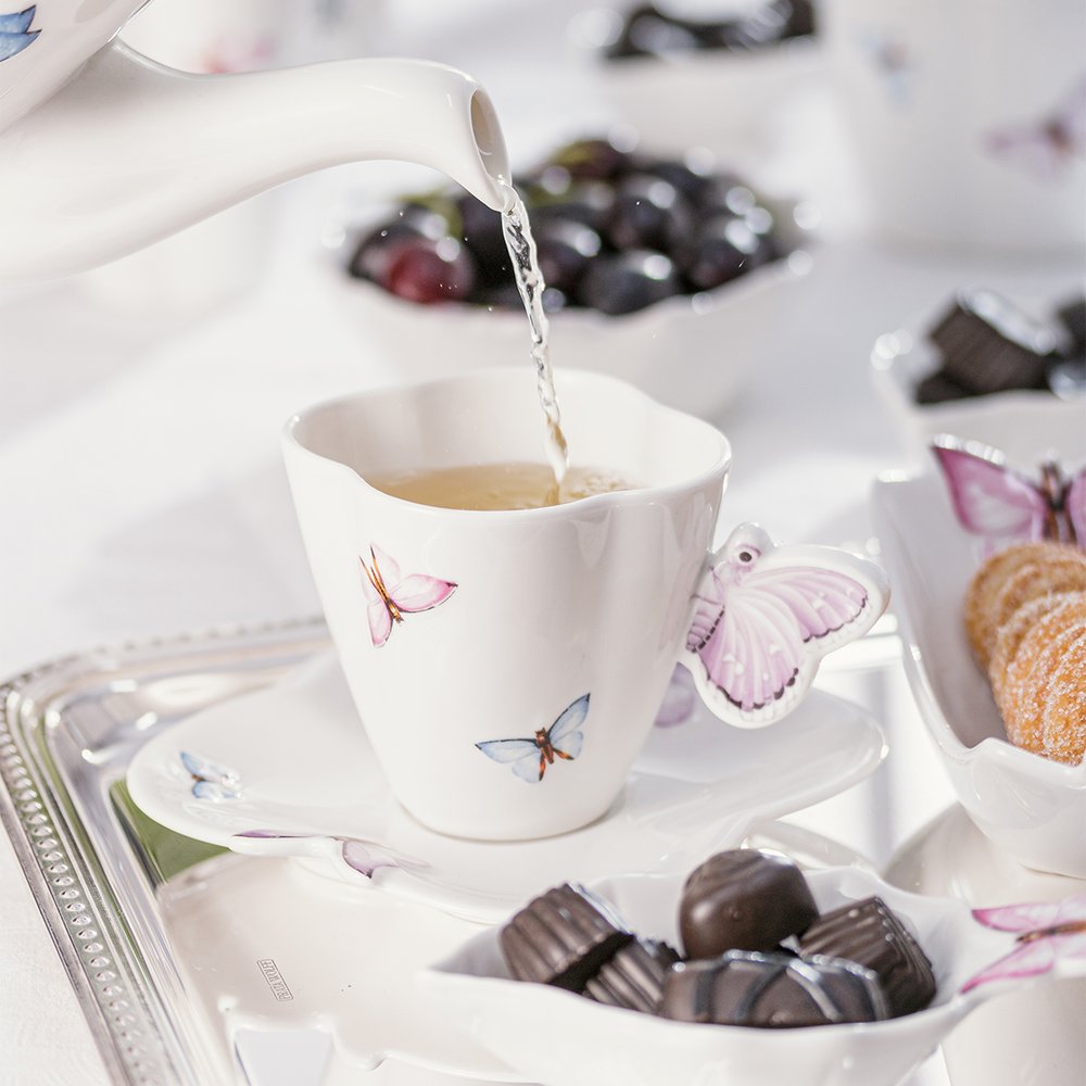 jogo 06 pratos sobremesa em porcelana borboleta wolff 1