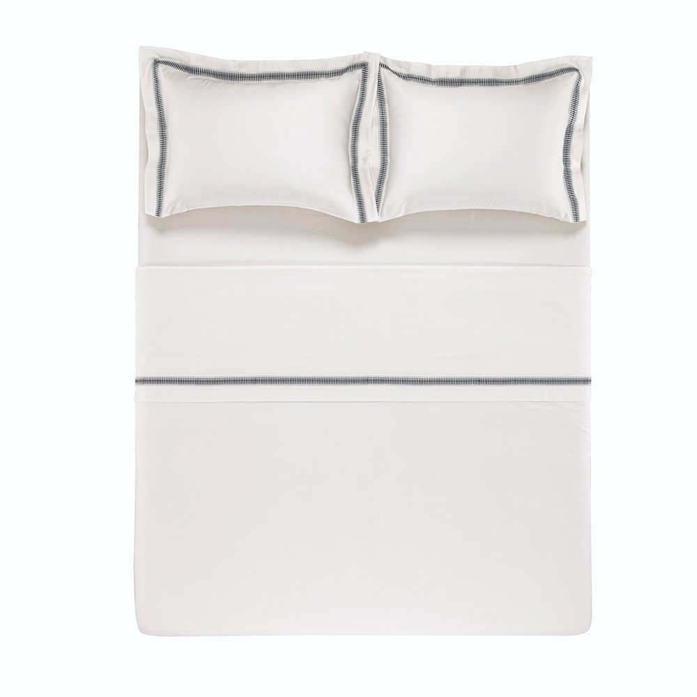 03 jogo de cama trussardi 300 fios cetim 100 algodao egipcio branco ardosia san martino queen