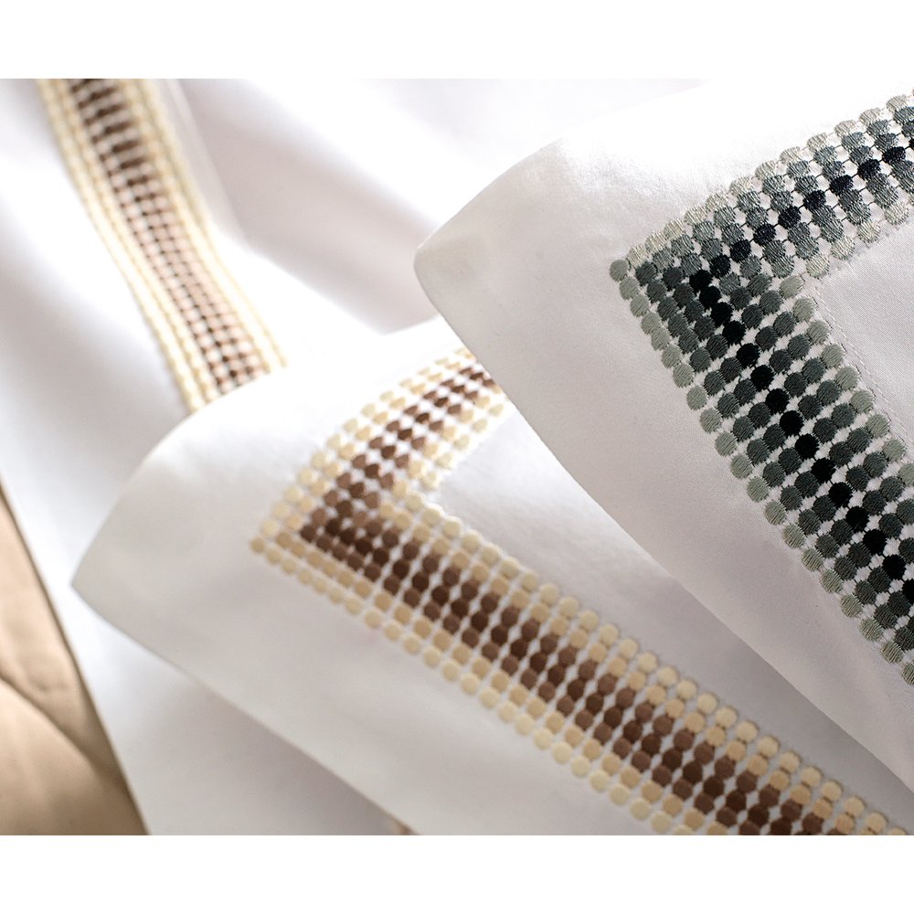 06 jogo de cama trussardi 300 fios cetim 100 algodao egipcio branco ardosia san martino queen