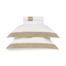 02 jogo de cama trussardi 300 fios cetim 100 algodao egipcio branco nocciola nerano queen