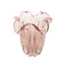 02 vaso murano flat em vidro italy pequeno rosa claro
