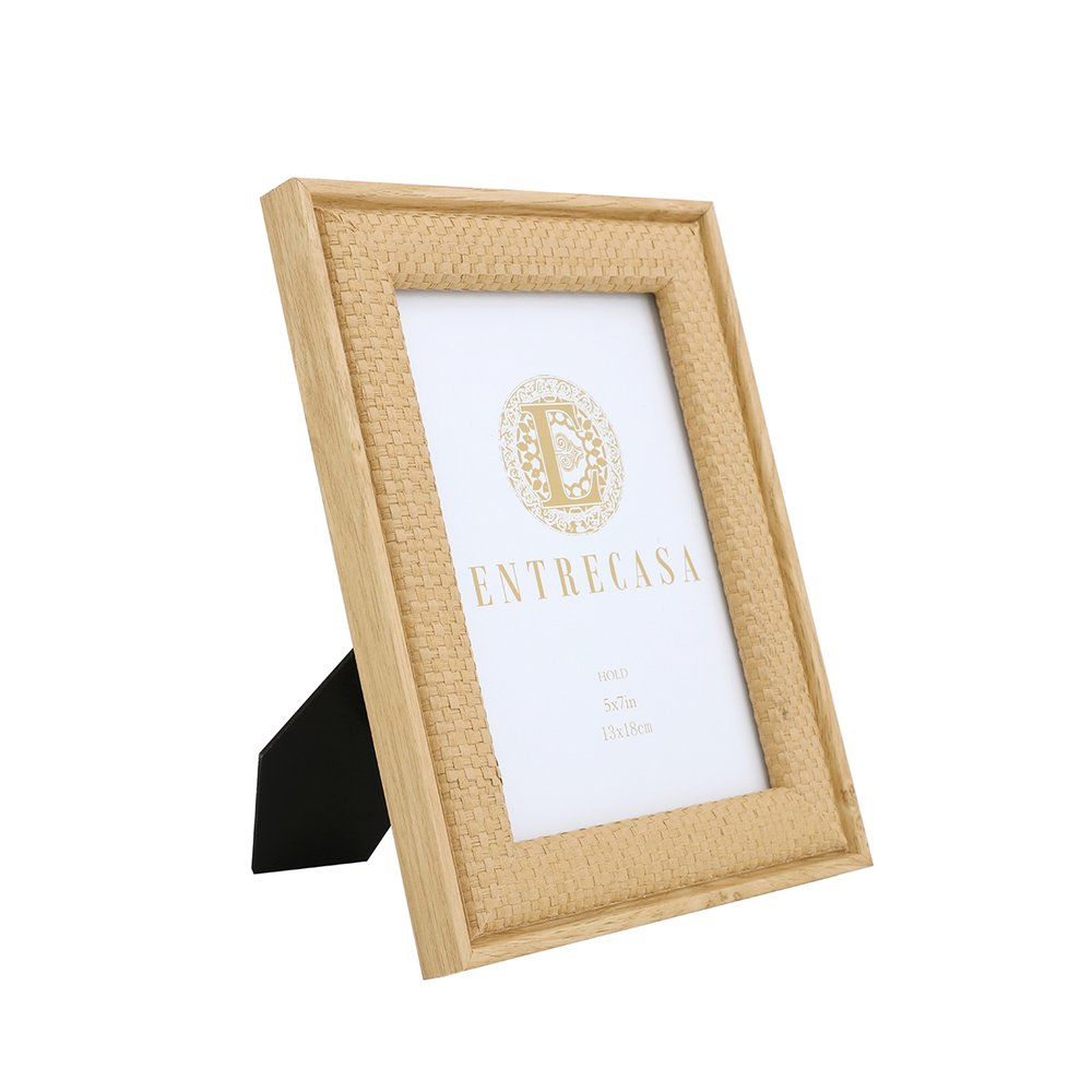 02 porta retrato mdf detalhe em palha 10x15 cm