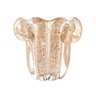 01 vaso murano petala em vidro transparente e dourado grande