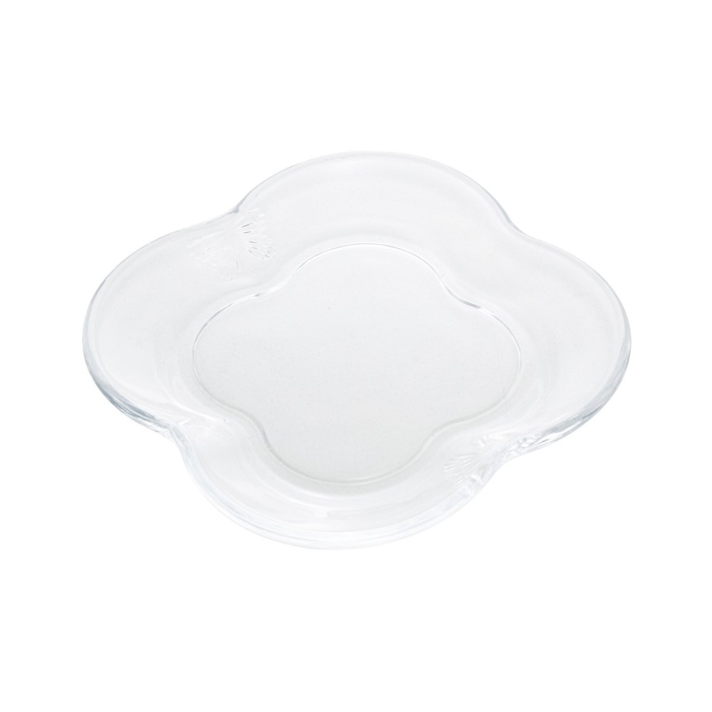 02 conjunto 04 pratos para sobremesa butterfly em vidro wolff