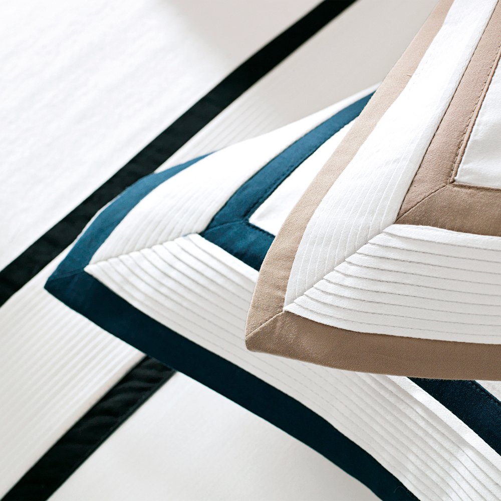 04 jogo de cama trussardi 300 fios 100 algodao egipcio castello branco nocciola