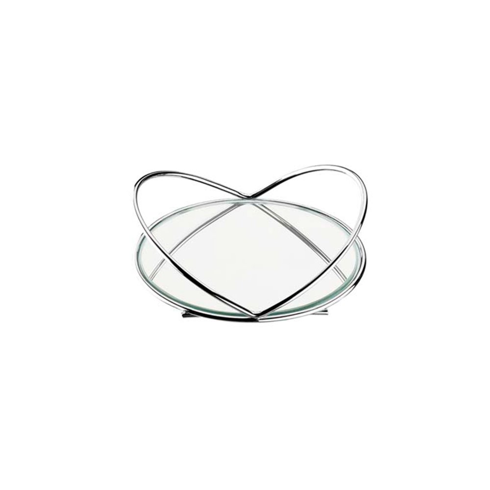 01 bandeja espelhada redonda azaleia pequena cromado