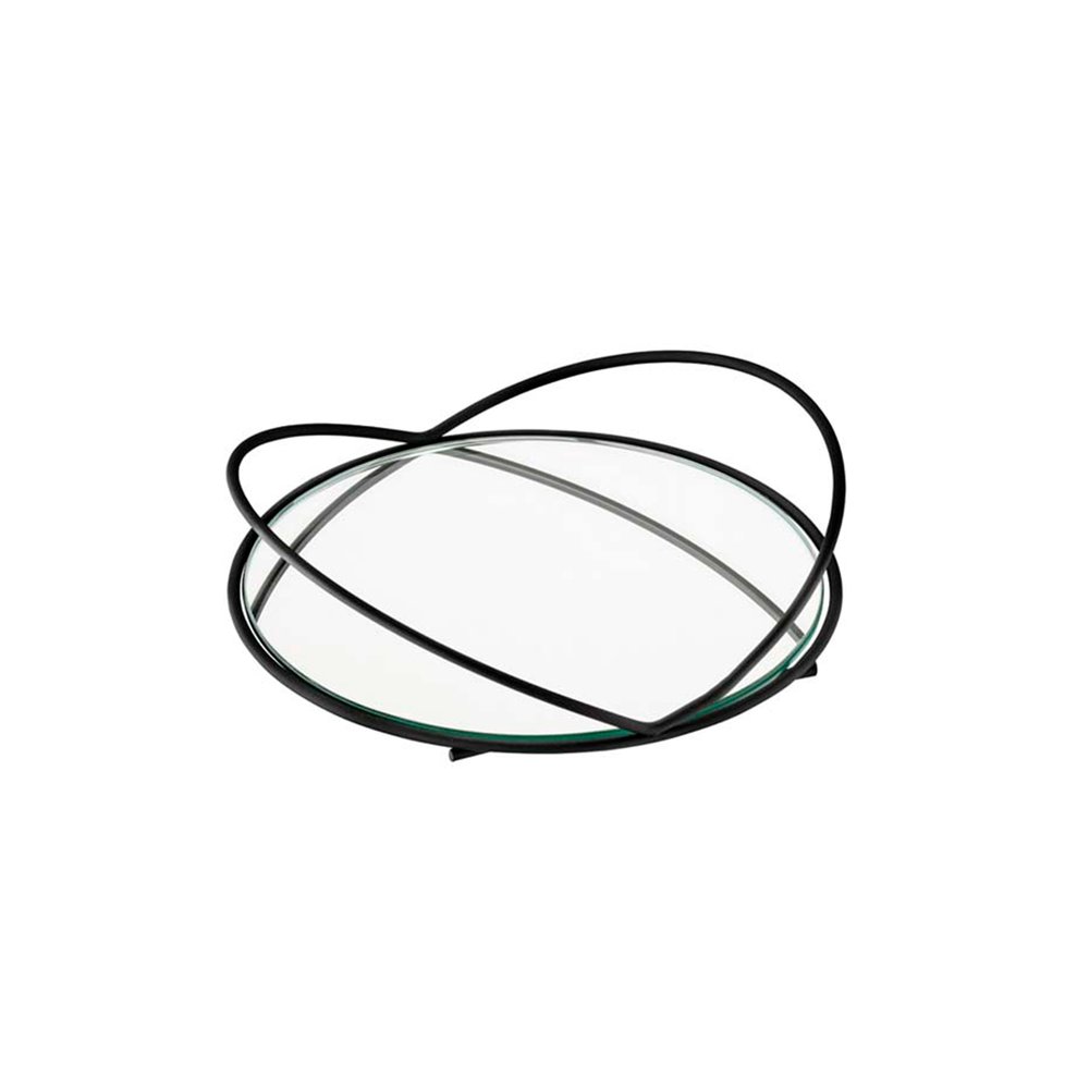 01 bandeja espelhada redonda azaleia pequena preto fosco