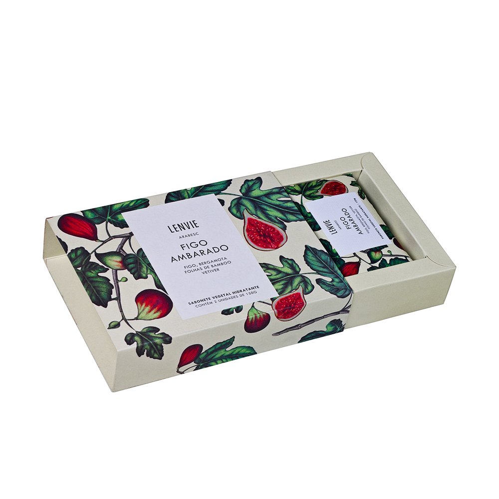 01 kit 2 sabonetes em barra l envie arabesc 150 g figo ambarado