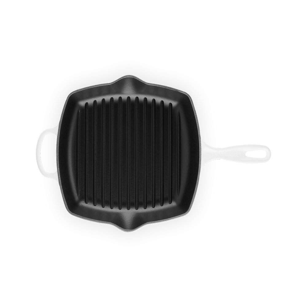03 grelha skillet signature le creuset quadrada 26 cm branco