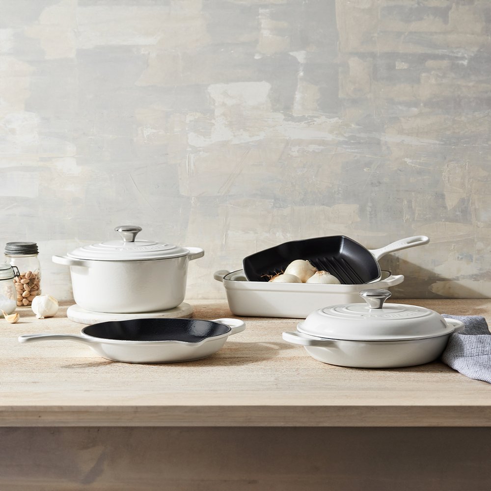 05 grelha skillet signature le creuset quadrada 26 cm branco