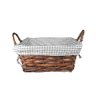 01 cesta quadrada marrom com forro em tecido