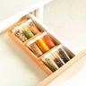 01 organizador de temperos keep em bambu 10 pecas