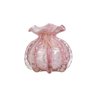 01 vaso murano trouxinha em vidro rosa dourado pequeno