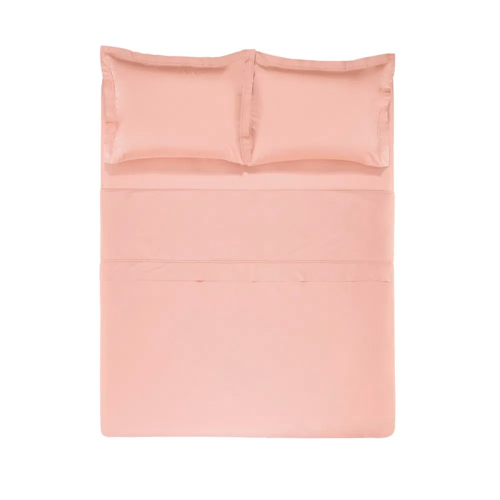 01 jogo de cama trussardi 300 fios 100 algodao egipcio galieno rosa perla king