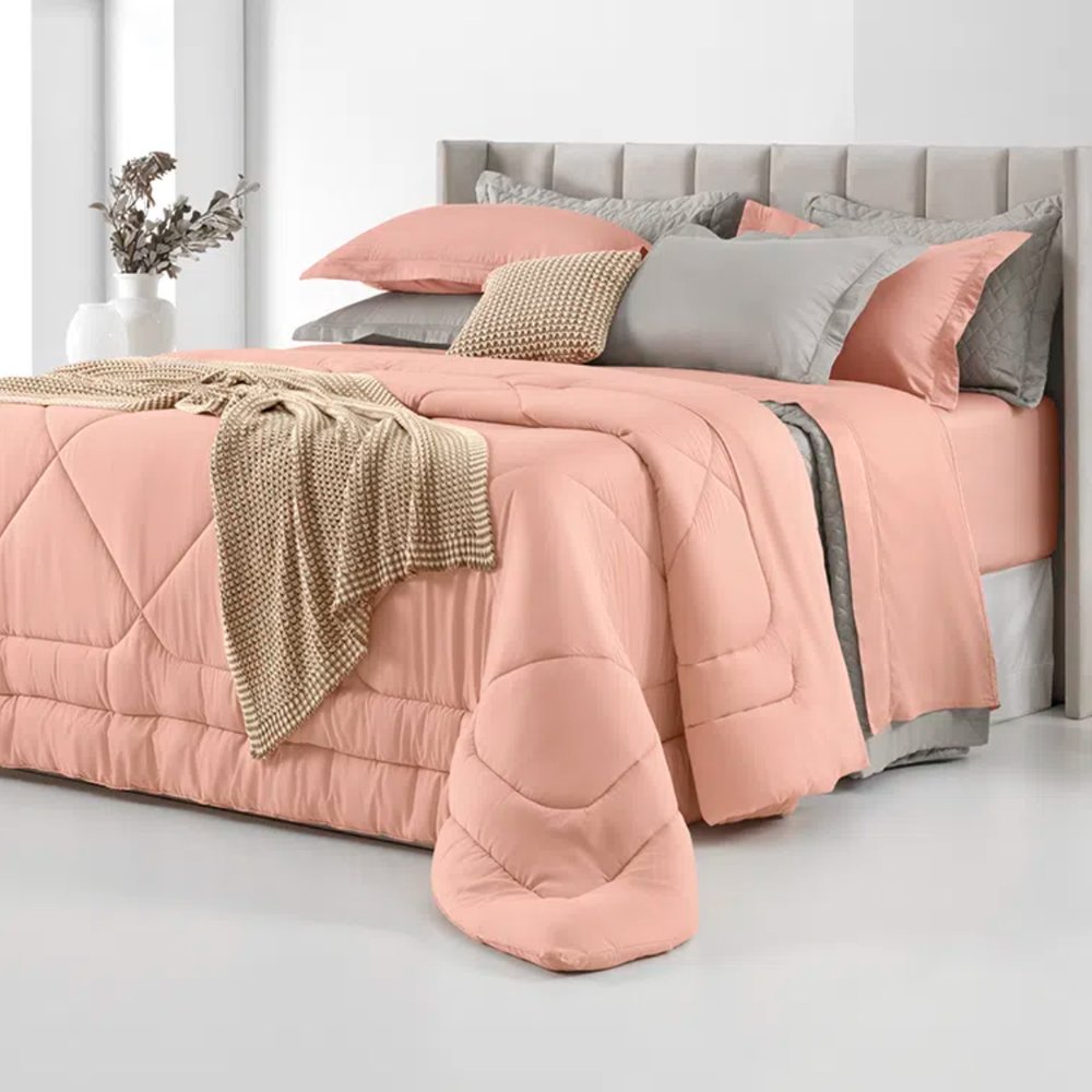 03 jogo de cama trussardi 300 fios 100 algodao egipcio galieno rosa perla king
