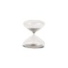 01 ampulheta decorativa em vidro prata 3 minutos