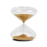 01 ampulheta decorativa em vidro dourada 5 minutos