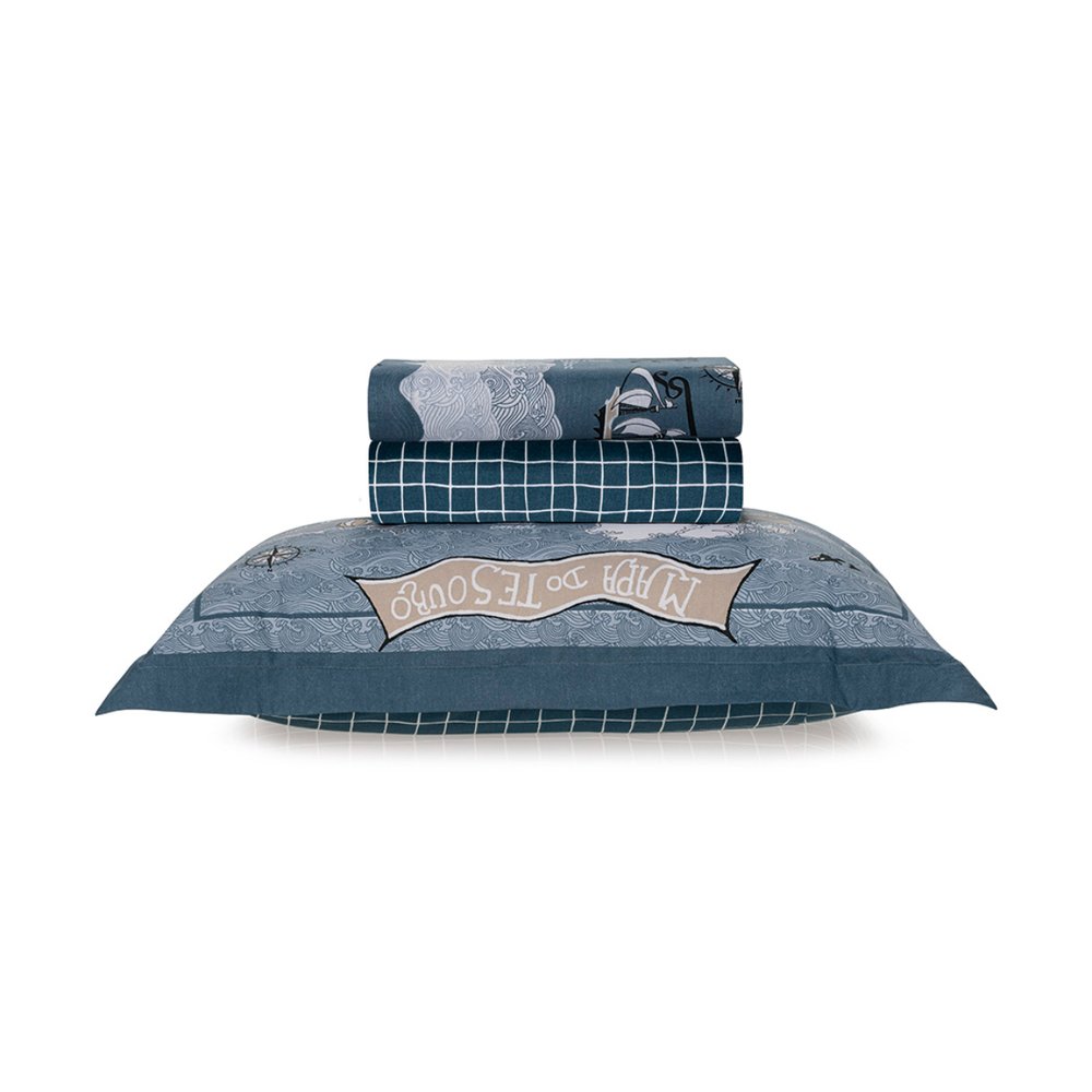 01 jogo de cama karsten 200 fios 100 algodao infantil mundi solteiro