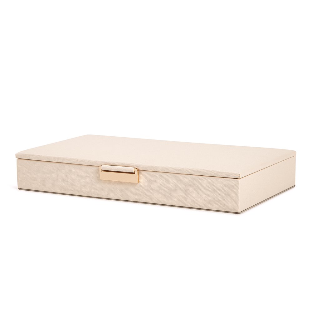 02 caixa decorativa creme com revestimento em pu pequeno