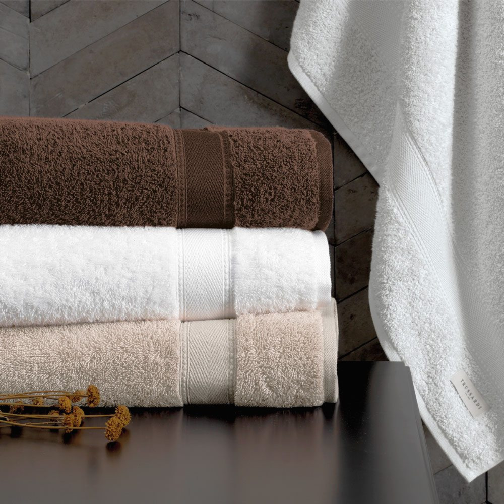 01 toalha de banho trussardi 100 algodao egitto elegance branco
