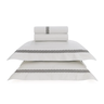 03 jogo de cama trussardi 200 fios 100 algodao ravizza branco e ardozia queen