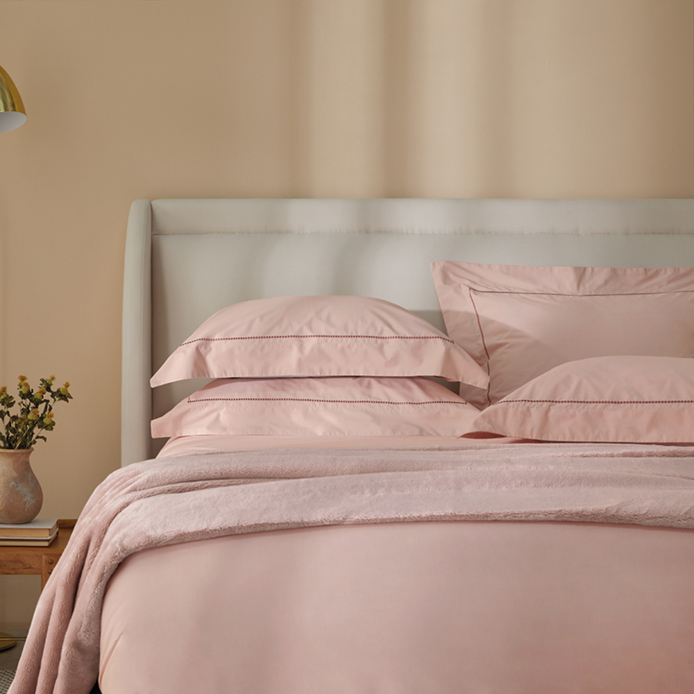 02 jogo de cama trussardi 200 fios 100 algodao cammillo rosa e rosa escuro king