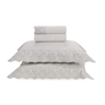 03 jogo de cama trussardi 200 fios 100 algodao ventina branco e platino king