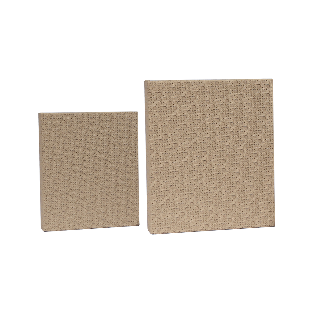 03 livro caixa com textura de palha em pu preto grande