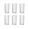jogo de 06 copos altos favos em vidro 370 ml 2