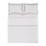 02 jogo de cama trussardi 300 fios 100 algodao egipcio vercelli branco e pistacchio king vercelli