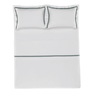 02 jogo de cama trussardi 300 fios 100 algodao egipcio vercelli branco e azul mare queen